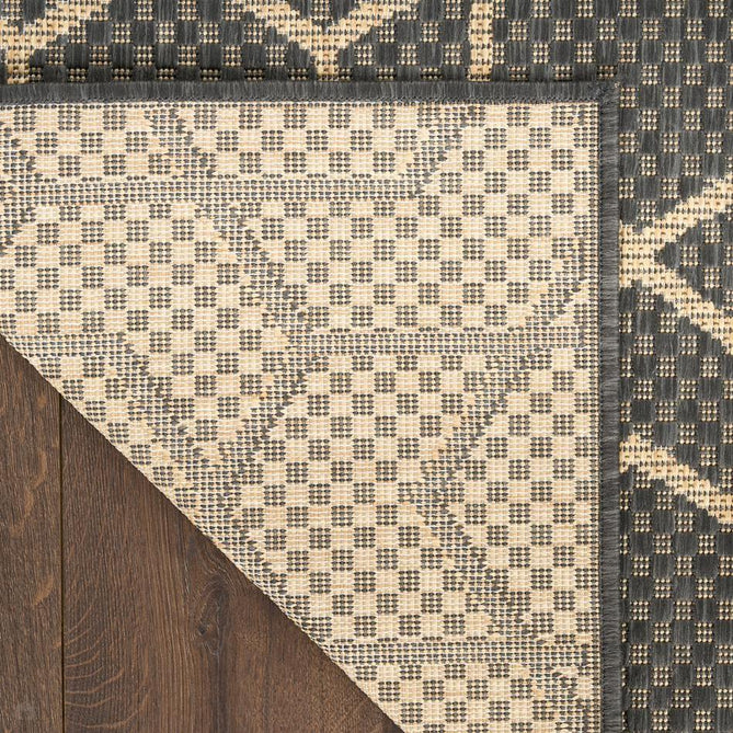 Horizon HOZ01 Modern Geometric Durable Stain-Resistant Weatherproof Flatweave In-Outdoor Charcoal Rug-Nourison-Rug Love - The Most Loved Rug Store