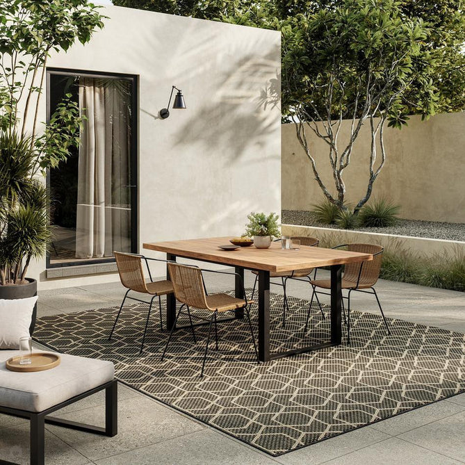 Horizon HOZ01 Modern Geometric Durable Stain-Resistant Weatherproof Flatweave In-Outdoor Charcoal Rug-Nourison-Rug Love - The Most Loved Rug Store