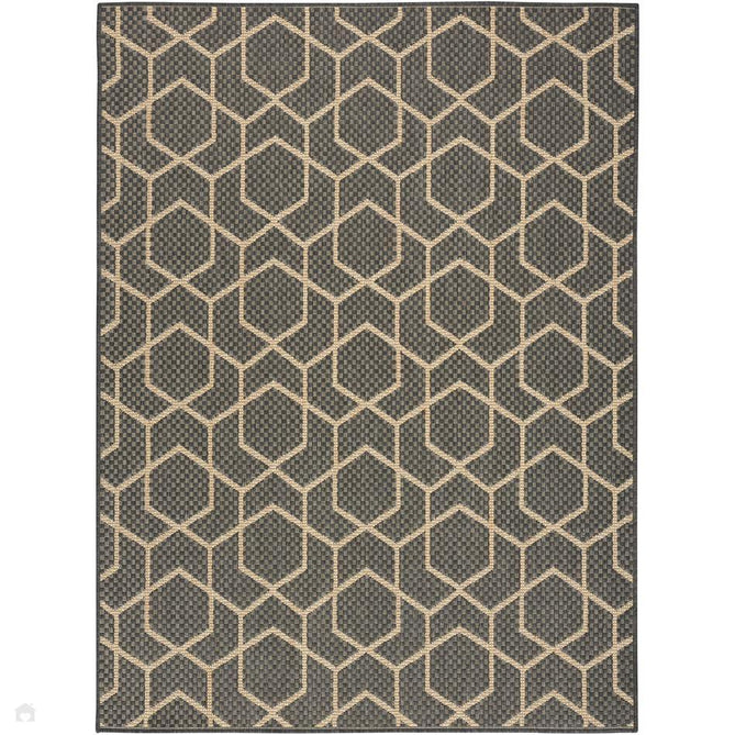 Horizon HOZ01 Modern Geometric Durable Stain-Resistant Weatherproof Flatweave In-Outdoor Charcoal Rug-Nourison-Rug Love - The Most Loved Rug Store