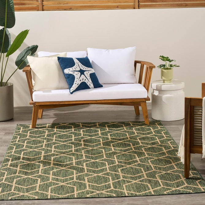 Horizon HOZ01 Modern Geometric Durable Stain-Resistant Weatherproof Flatweave In-Outdoor Green Rug-Nourison-Rug Love - The Most Loved Rug Store