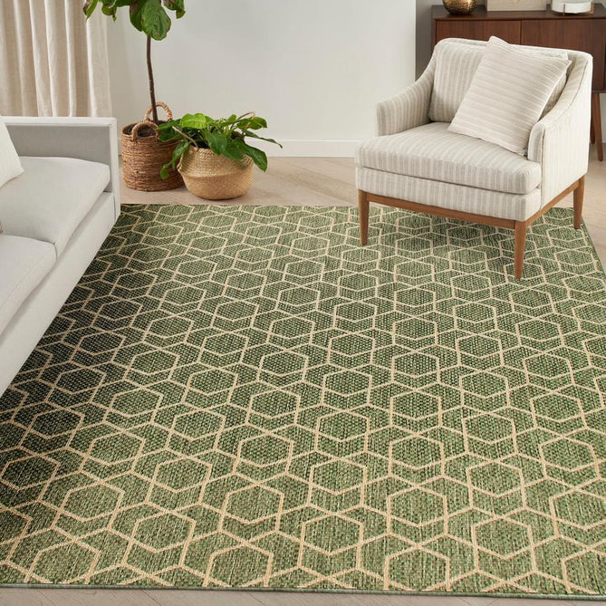 Horizon HOZ01 Modern Geometric Durable Stain-Resistant Weatherproof Flatweave In-Outdoor Green Rug-Nourison-Rug Love - The Most Loved Rug Store