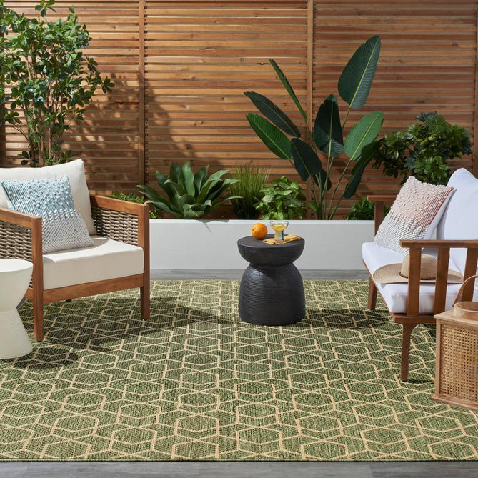Horizon HOZ01 Modern Geometric Durable Stain-Resistant Weatherproof Flatweave In-Outdoor Green Rug-Nourison-Rug Love - The Most Loved Rug Store