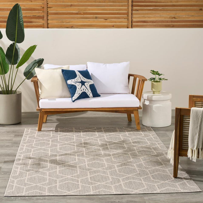 Horizon HOZ01 Modern Geometric Durable Stain-Resistant Weatherproof Flatweave In-Outdoor Grey Rug-Nourison-Rug Love - The Most Loved Rug Store