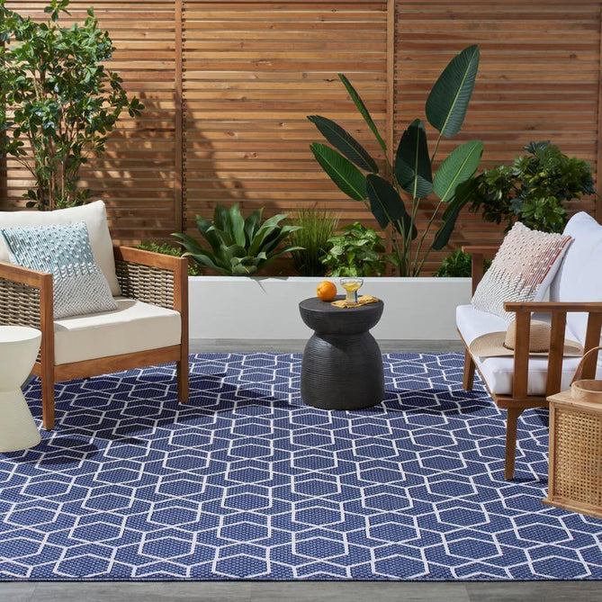 Horizon HOZ01 Modern Geometric Durable Stain-Resistant Weatherproof Flatweave In-Outdoor Navy Rug-Nourison-Rug Love - The Most Loved Rug Store