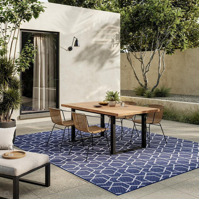 Horizon HOZ01 Modern Geometric Durable Stain-Resistant Weatherproof Flatweave In-Outdoor Navy Rug-Nourison-Rug Love - The Most Loved Rug Store