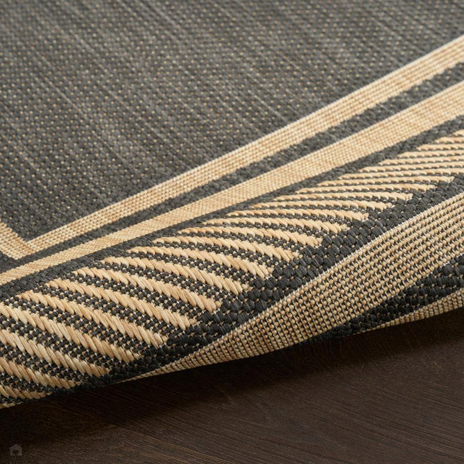 Horizon HOZ03 Modern Plain Border Durable Stain-Resistant Weatherproof Flatweave In-Outdoor Charcoal Rug-Nourison-Rug Love - The Most Loved Rug Store