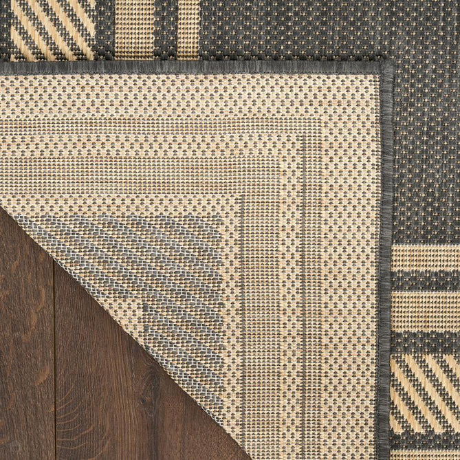 Horizon HOZ03 Modern Plain Border Durable Stain-Resistant Weatherproof Flatweave In-Outdoor Charcoal Rug-Nourison-Rug Love - The Most Loved Rug Store