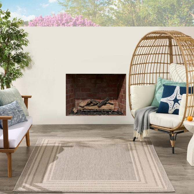 Horizon HOZ03 Modern Plain Border Durable Stain-Resistant Weatherproof Flatweave In-Outdoor Grey Rug-Nourison-Rug Love - The Most Loved Rug Store