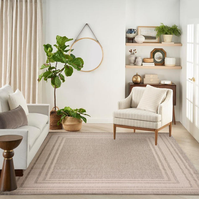 Horizon HOZ03 Modern Plain Border Durable Stain-Resistant Weatherproof Flatweave In-Outdoor Grey Rug-Nourison-Rug Love - The Most Loved Rug Store