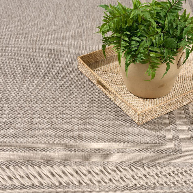 Horizon HOZ03 Modern Plain Border Durable Stain-Resistant Weatherproof Flatweave In-Outdoor Grey Rug-Nourison-Rug Love - The Most Loved Rug Store
