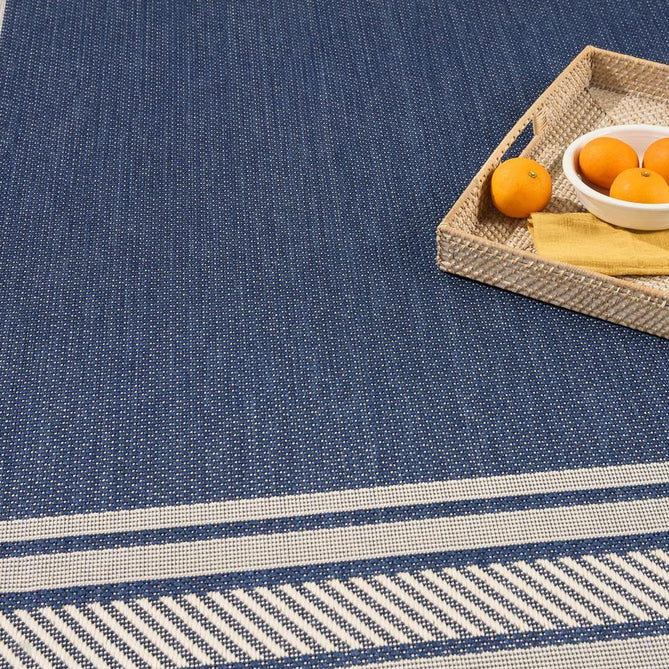 Horizon HOZ03 Modern Plain Border Durable Stain-Resistant Weatherproof Flatweave In-Outdoor Navy Rug-Nourison-Rug Love - The Most Loved Rug Store