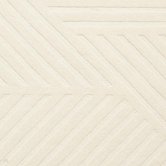 Hudson Bay 24127 Modern Plain Diagonal Linear Geometric Hand-Woven High-Density Textured Carved Hi-Lo 3D Effect Cut & Loop Wool Pile Ivory Rug-Think Rugs-Rug Love - The Most Loved Rug Store