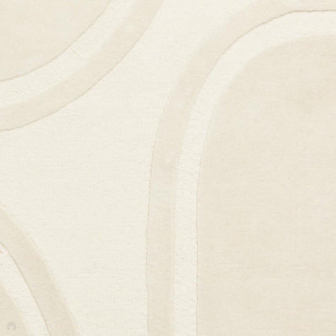 Hudson Bay 24134 Modern Plain Abstract Arch Hand-Woven High-Density Textured Carved Hi-Lo 3D Effect Cut & Loop Wool Ivory Pile Rug-Think Rugs-Rug Love - The Most Loved Rug Store