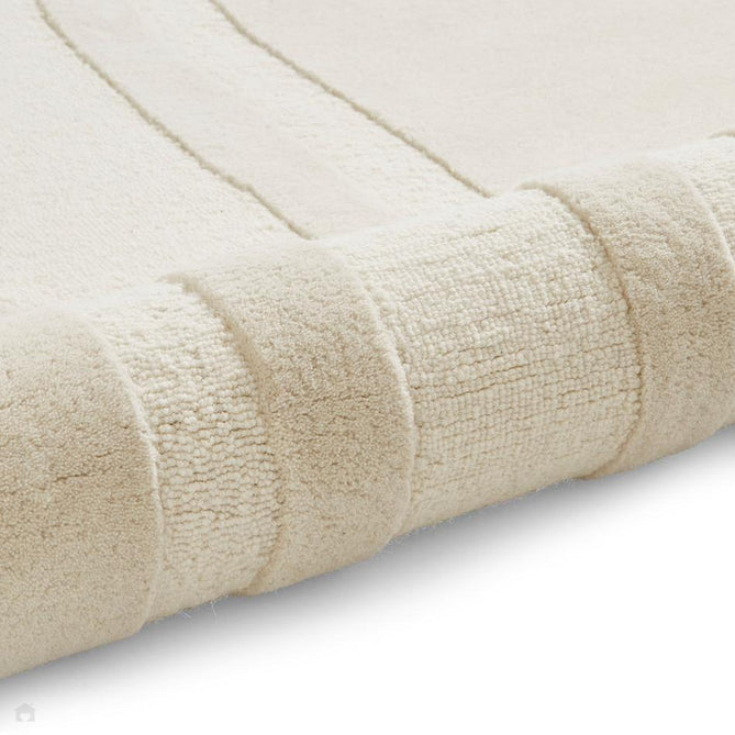 Hudson Bay 24134 Modern Plain Abstract Arch Hand-Woven High-Density Textured Carved Hi-Lo 3D Effect Cut & Loop Wool Ivory Pile Rug-Think Rugs-Rug Love - The Most Loved Rug Store