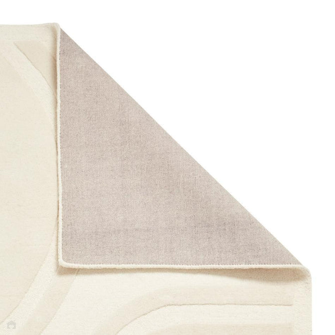 Hudson Bay 24134 Modern Plain Abstract Arch Hand-Woven High-Density Textured Carved Hi-Lo 3D Effect Cut & Loop Wool Ivory Pile Rug-Think Rugs-Rug Love - The Most Loved Rug Store