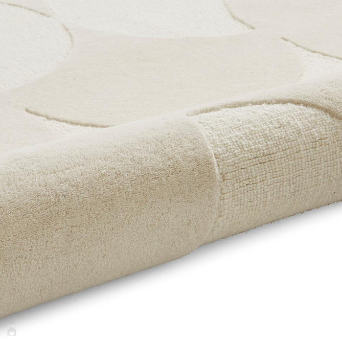 Hudson Bay 24143 Modern Plain Geometric Overlapping Semi-Circle Curved Arcs Hand-Woven High-Density Textured Carved Hi-Lo 3D Effect Cut & Loop Wool Pile Ivory Rug-Think Rugs-Rug Love - The Most Loved Rug Store