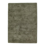 Hush Modern Plain Super-Soft Hand-Woven Wool&Viscose Olive Rug