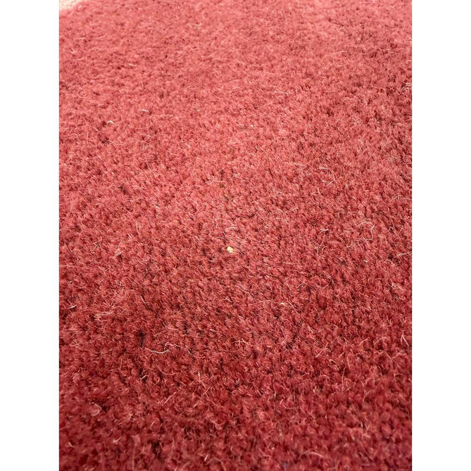 Scalloped Elsie Modern Plain Scalloped Border Hand-Woven Wool Warm Coral Red/Dusty Pink Rug