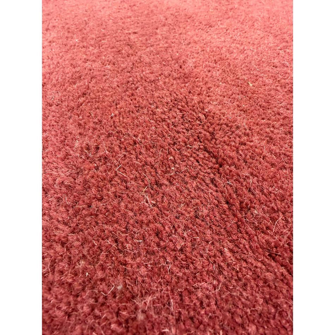 Scalloped Elsie Modern Plain Scalloped Border Hand-Woven Wool Warm Coral Red/Dusty Pink Rug