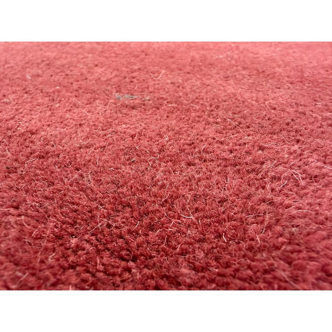 Scalloped Elsie Modern Plain Scalloped Border Hand-Woven Wool Warm Coral Red/Dusty Pink Rug