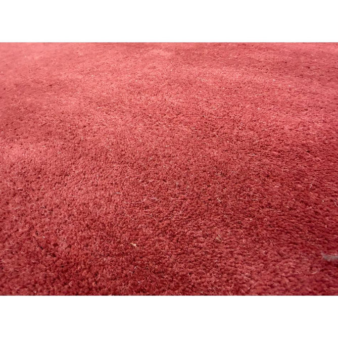 Scalloped Elsie Modern Plain Scalloped Border Hand-Woven Wool Warm Coral Red/Dusty Pink Rug