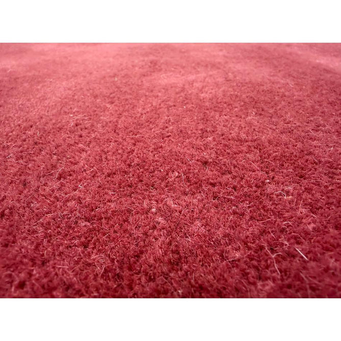 Scalloped Elsie Modern Plain Scalloped Border Hand-Woven Wool Warm Coral Red/Dusty Pink Rug