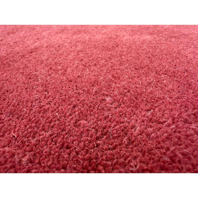 Scalloped Elsie Modern Plain Scalloped Border Hand-Woven Wool Warm Coral Red/Dusty Pink Rug