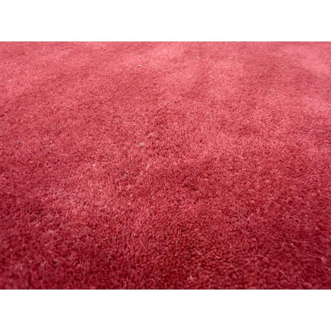 Scalloped Elsie Modern Plain Scalloped Border Hand-Woven Wool Warm Coral Red/Dusty Pink Rug