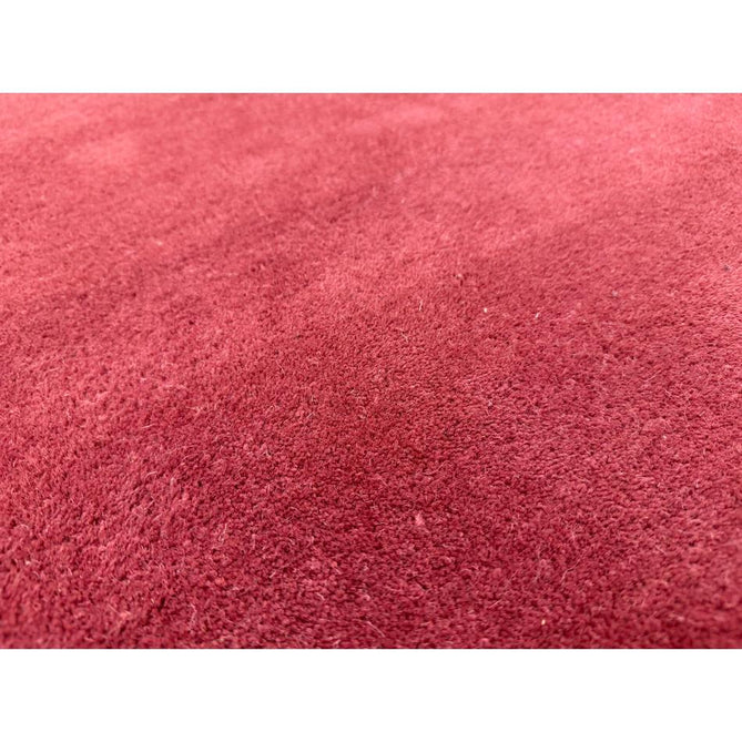 Scalloped Elsie Modern Plain Scalloped Border Hand-Woven Wool Warm Coral Red/Dusty Pink Rug