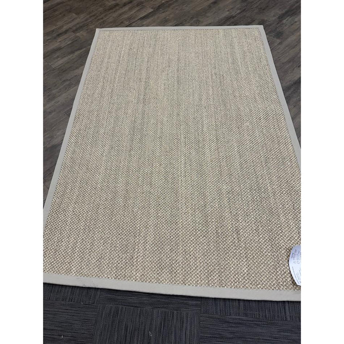 Sisal Border Plain Hand-Woven Textured Natural Fibre Flatweave Light Beige/Sand Border Rug