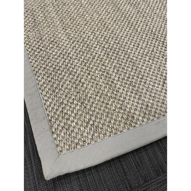 Sisal Border Plain Hand-Woven Textured Natural Fibre Flatweave Light Beige/Sand Border Rug
