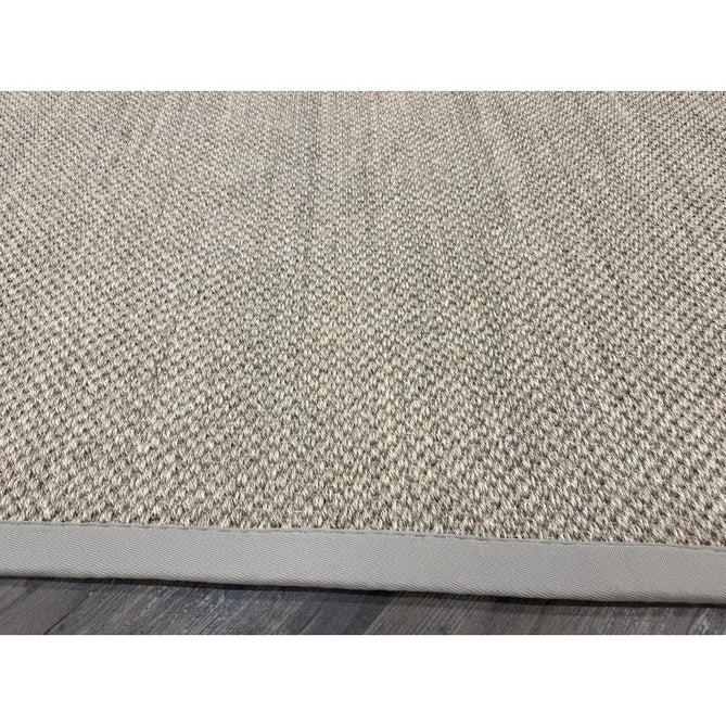 Sisal Border Plain Hand-Woven Textured Natural Fibre Flatweave Light Beige/Sand Border Rug