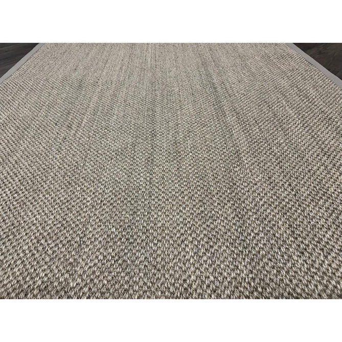 Sisal Border Plain Hand-Woven Textured Natural Fibre Flatweave Light Beige/Sand Border Rug