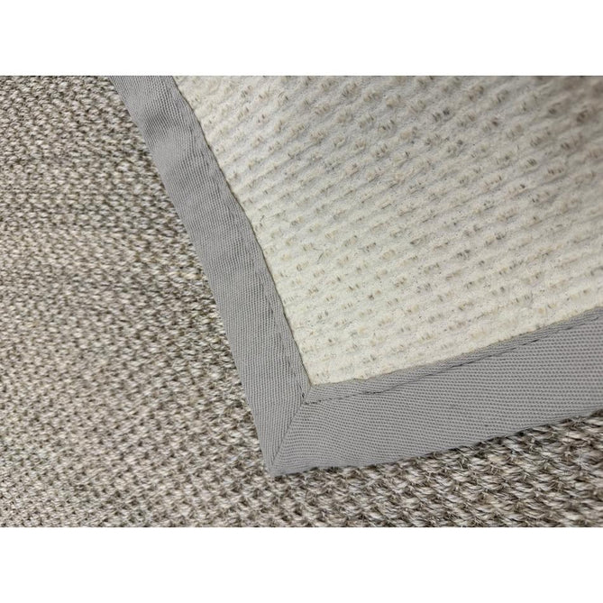 Sisal Border Plain Hand-Woven Textured Natural Fibre Flatweave Light Beige/Sand Border Rug