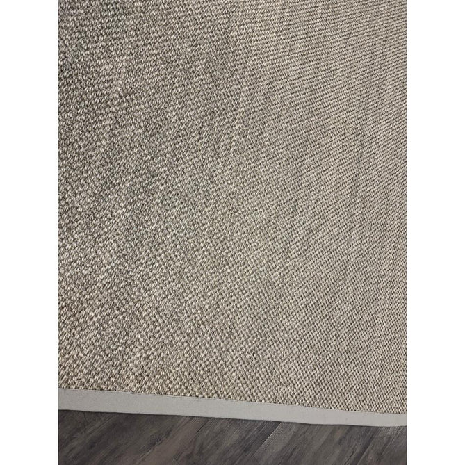 Sisal Border Plain Hand-Woven Textured Natural Fibre Flatweave Light Beige/Sand Border Rug