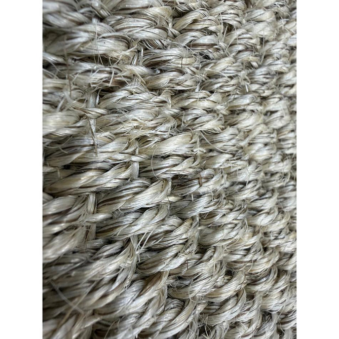 Sisal Border Plain Hand-Woven Textured Natural Fibre Flatweave Light Beige/Sand Border Rug