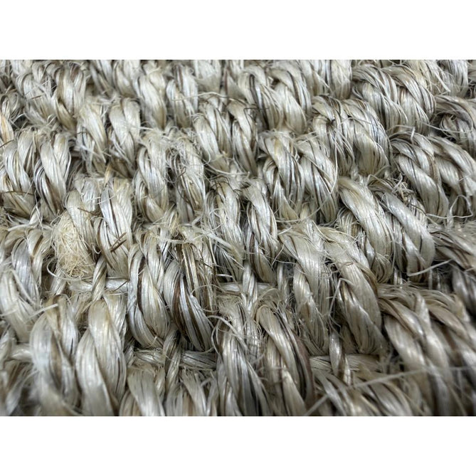Sisal Border Plain Hand-Woven Textured Natural Fibre Flatweave Light Beige/Sand Border Rug