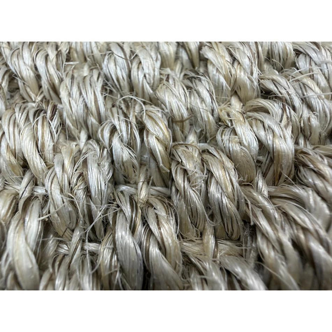 Sisal Border Plain Hand-Woven Textured Natural Fibre Flatweave Light Beige/Sand Border Rug