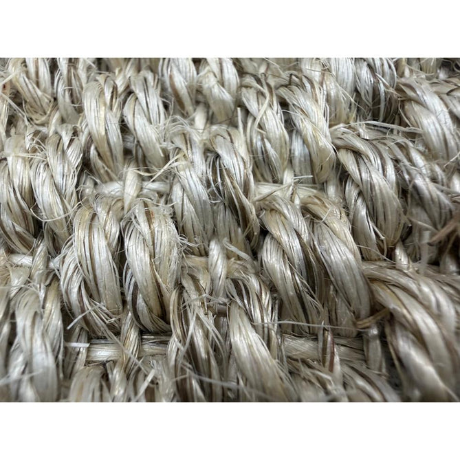 Sisal Border Plain Hand-Woven Textured Natural Fibre Flatweave Light Beige/Sand Border Rug