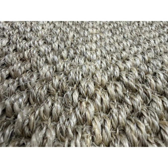 Sisal Border Plain Hand-Woven Textured Natural Fibre Flatweave Light Beige/Sand Border Rug