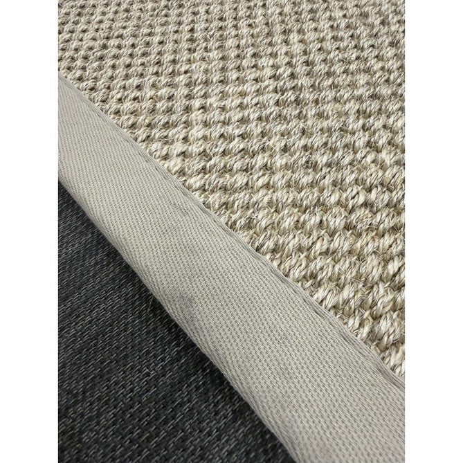 Sisal Border Plain Hand-Woven Textured Natural Fibre Flatweave Light Beige/Sand Border Rug
