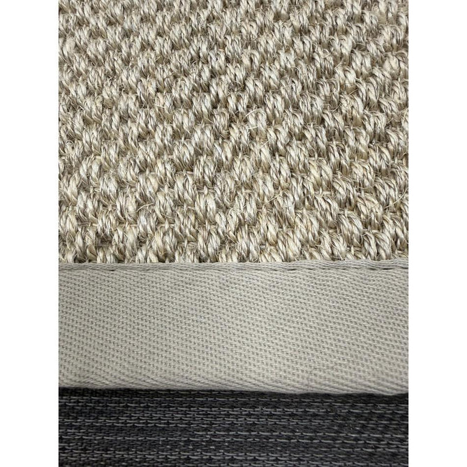 Sisal Border Plain Hand-Woven Textured Natural Fibre Flatweave Light Beige/Sand Border Rug