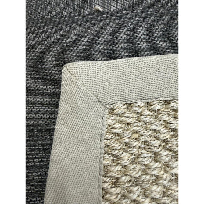 Sisal Border Plain Hand-Woven Textured Natural Fibre Flatweave Light Beige/Sand Border Rug