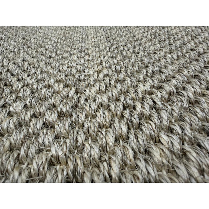 Sisal Border Plain Hand-Woven Textured Natural Fibre Flatweave Light Beige/Sand Border Rug
