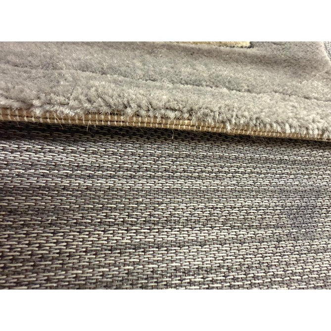 Heritage 4400 Traditional Medallion Floral Tonal Vine Border Soft Carved Hi-Low Durable Polypropylene Mid Grey/Silver/Charcoal/White Rug