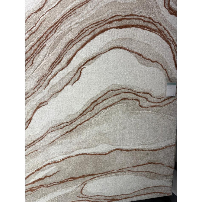 Mirage Quartz Modern Abstract Soft Hi-Lo Textured High-Density Pile Ivory/Taupe/Beige/Terracotta Rug