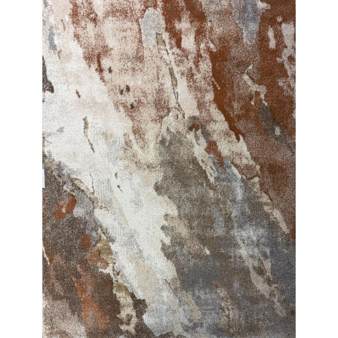 Mirage Blur Modern Abstract Soft Hi-Lo Textured High-Density Pile Terracotta/Cream/Taupe/Grey Rug