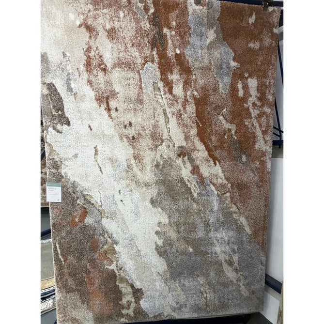 Mirage Blur Modern Abstract Soft Hi-Lo Textured High-Density Pile Terracotta/Cream/Taupe/Grey Rug