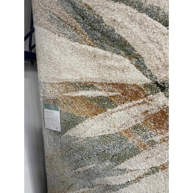 Mirage Illusion Modern Abstract Soft Hi-Lo Textured High-Density Pile Ivory/Slate Blue/Olive/Burnt Sienna/Taupe/Grey Rug