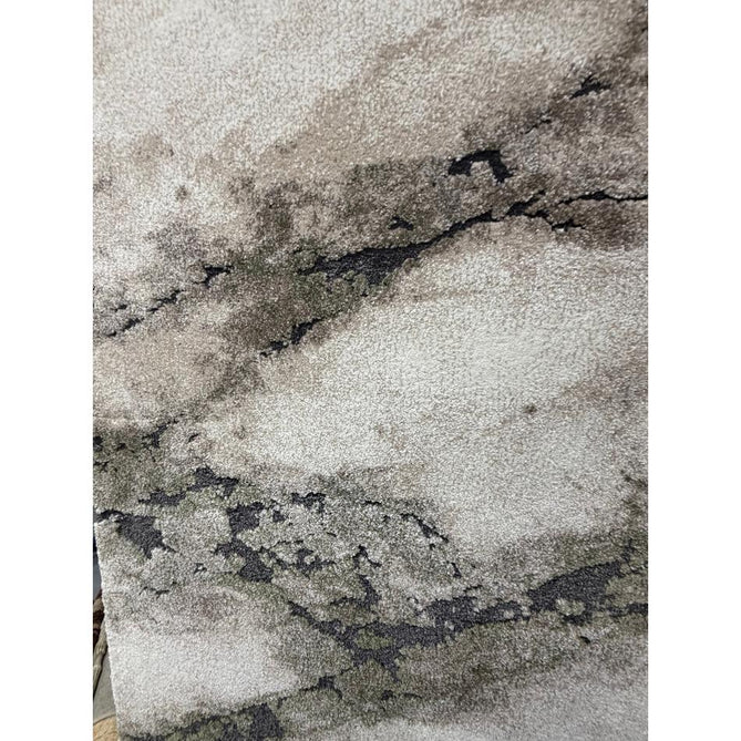 Mirage Mineral Modern Abstract Soft Hi-Lo Textured High-Density Pile Cream/Olive Green/Taupe/Charcoal Rug